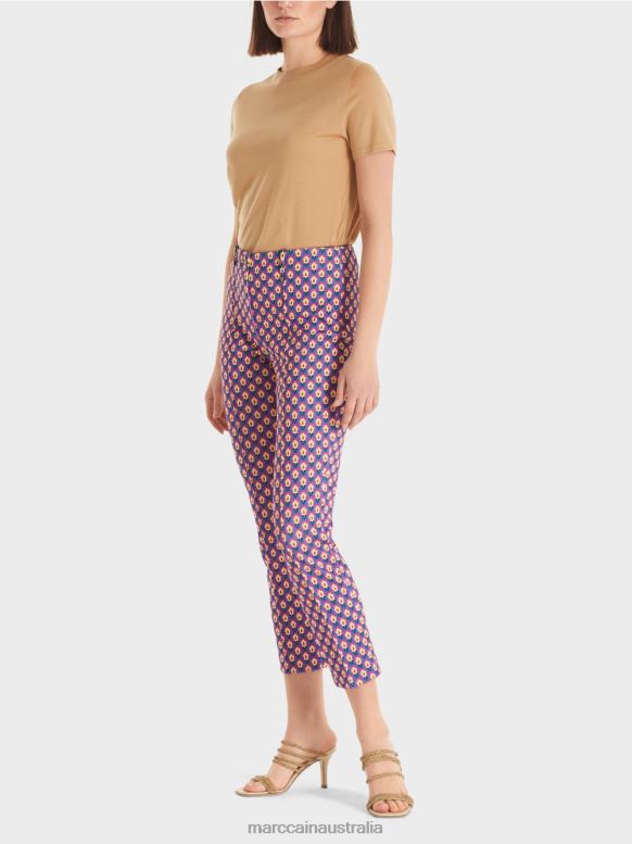 Clothing Pop Pink J8XFX569 SYDNEY pants with graphic pattern Marc Cain