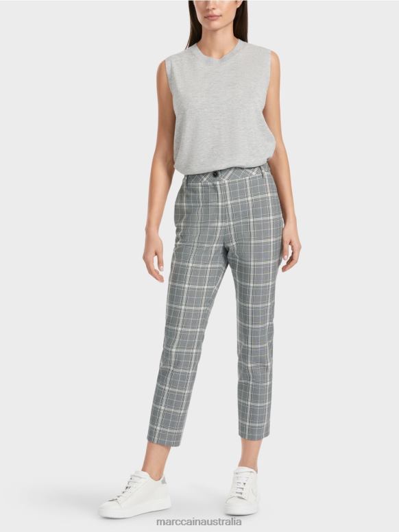 Clothing Silver Grey J8XFX558 Checked pants FRANCA Marc Cain
