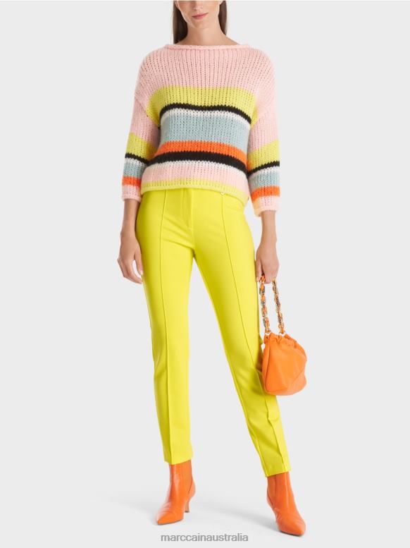 Clothing Soft Lemon J8XFX587 Regular waist stretch pants SYDNEY Marc Cain