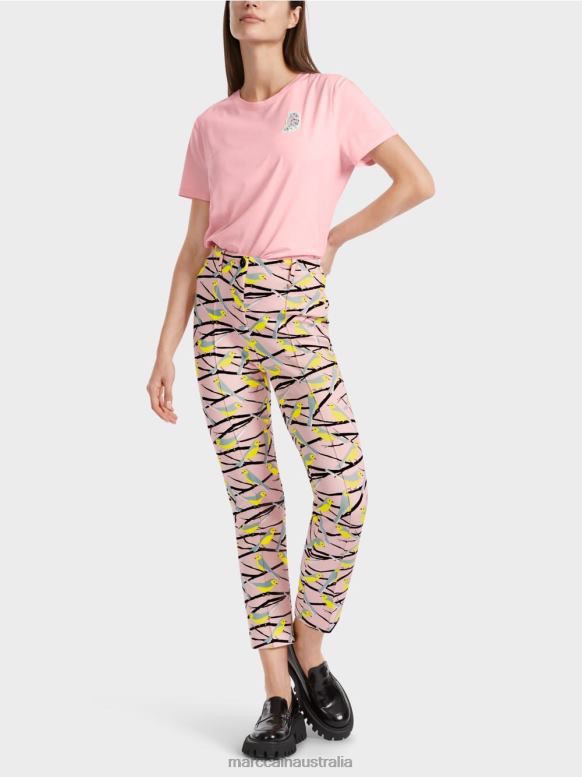 Clothing Soft Powder Pink J8XFX586 Bird design pants SYDNEY Marc Cain