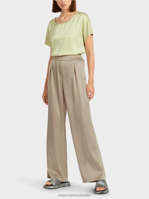 Clothing Soft Taupe J8XFX689 Pants with pleated front Marc Cain