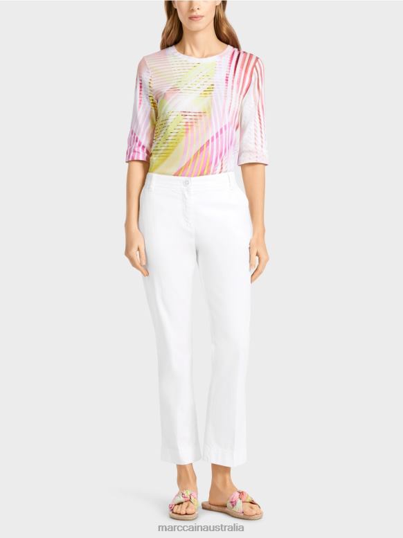 Clothing White J8XFX623 Sporty "Rethink Together" pants Marc Cain