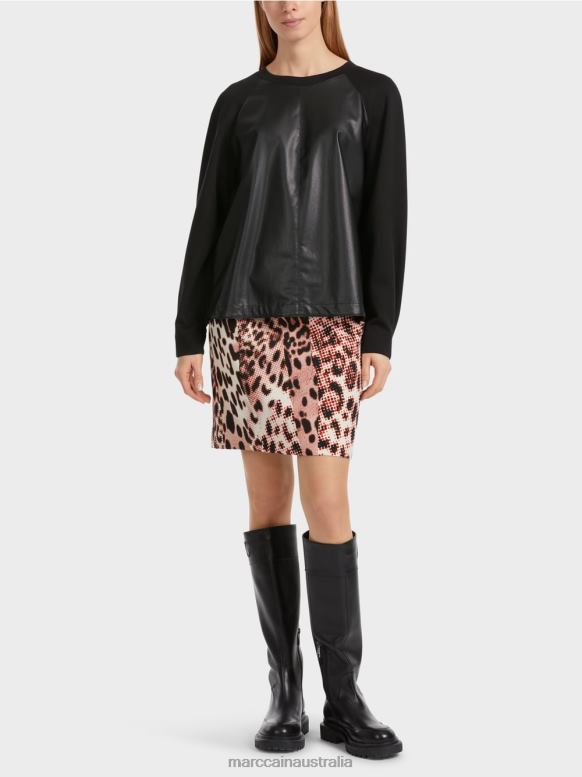 Clothing Black J8XFX1222 Raglan sweatshirt with material mix Marc Cain