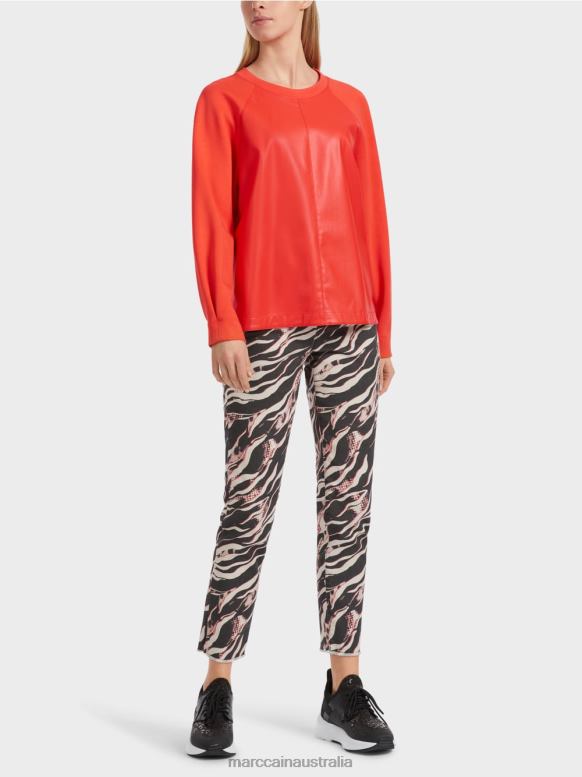 Clothing Campari J8XFX1223 Raglan sweatshirt with material mix Marc Cain