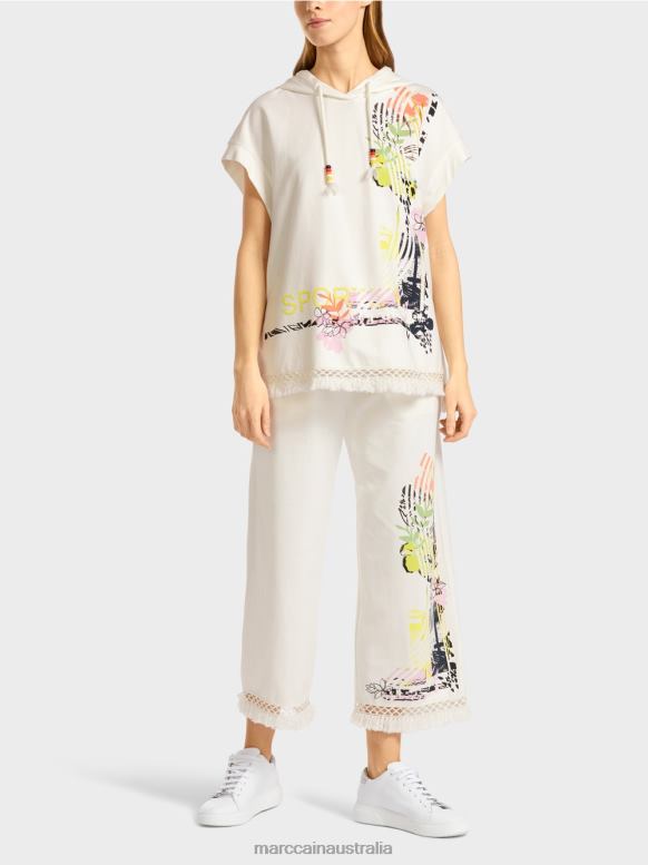 Clothing Off-White J8XFX1225 Hooded sweatshirt with fringes Marc Cain