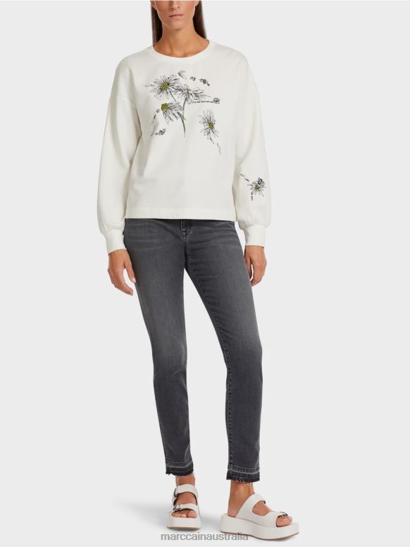 Clothing Off-White J8XFX1228 Oversized sweatshirt with 3D elements Marc Cain