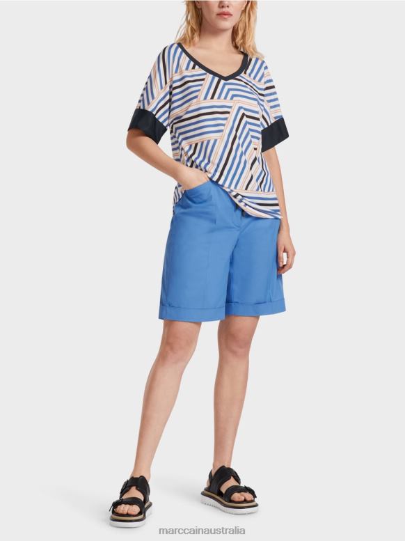 Clothing Azure J8XFX1354 Stand-up collar With V-neck Marc Cain