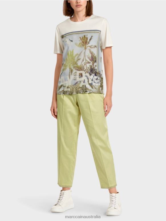 Clothing Azure J8XFX1418 Elegant T-shirt in a mix of materials Marc Cain