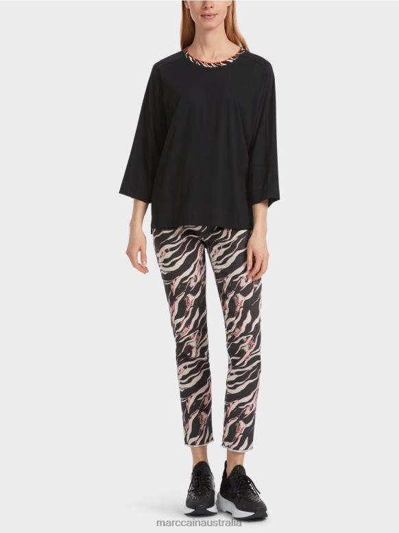 Clothing Black J8XFX1258 Wide "Rethink Together" shirt Marc Cain