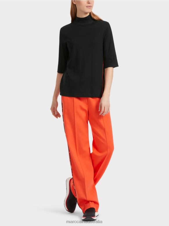 Clothing Black J8XFX1260 Cotton rib shirt with stand up collar Marc Cain