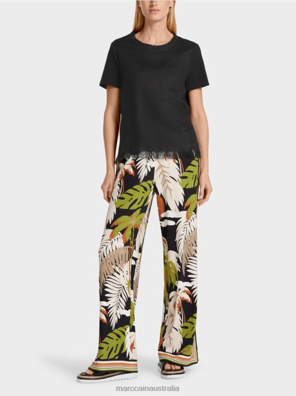 Clothing Black J8XFX1396 Fringed T-shirt Marc Cain