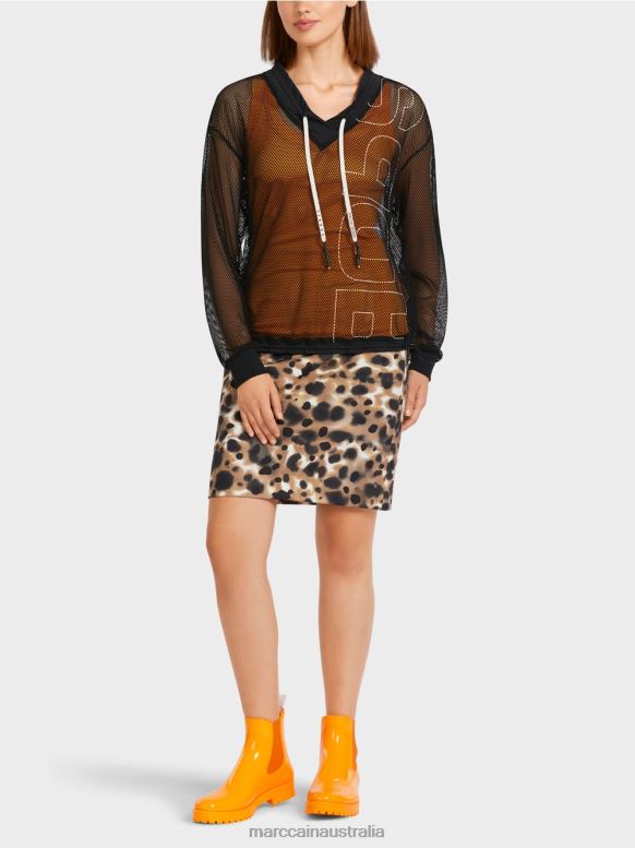 Clothing Black J8XFX1435 Sheer mesh shirt Marc Cain