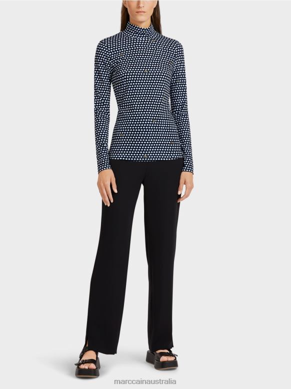 Clothing Black J8XFX1440 Long-sleeved top with stand-up collar Marc Cain