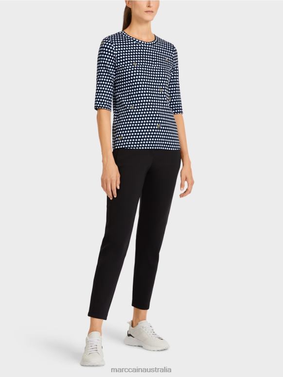 Clothing Black J8XFX1443 Top with polka dot pattern Marc Cain