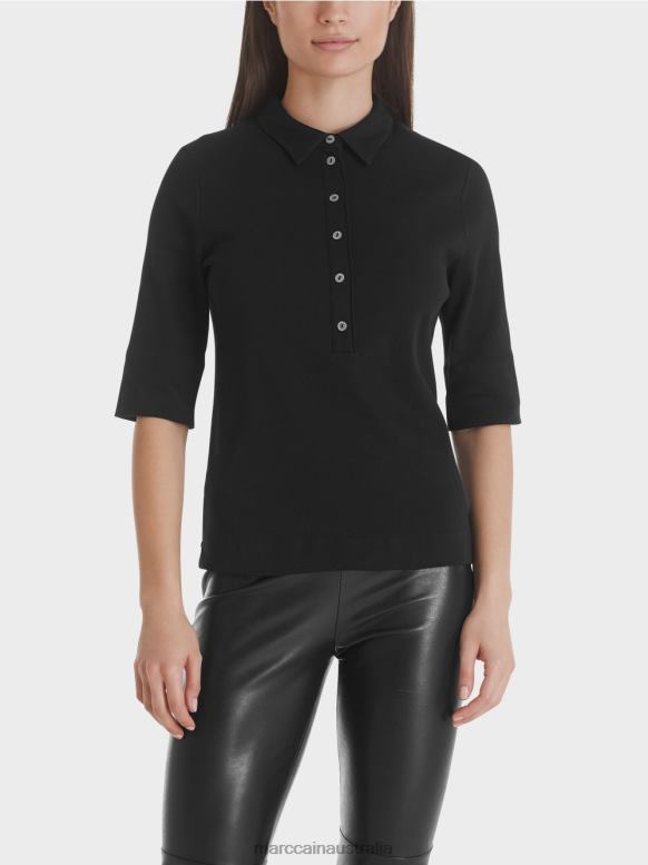 Clothing Black J8XFX1464 Cotton polo shirt Marc Cain