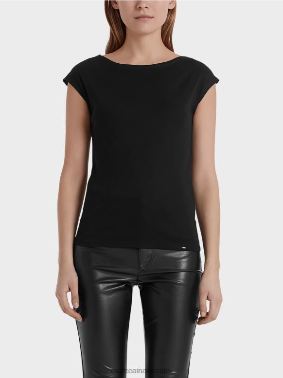 Clothing Black J8XFX1476 Basic top with a wide neckline Marc Cain