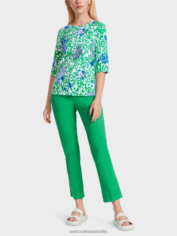 Clothing Bright Basil Leaf J8XFX1363 Printed T-shirt Marc Cain