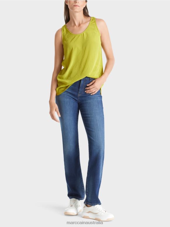 Clothing Bright Olive Green J8XFX1348 Lightweight sleeveless top Marc Cain