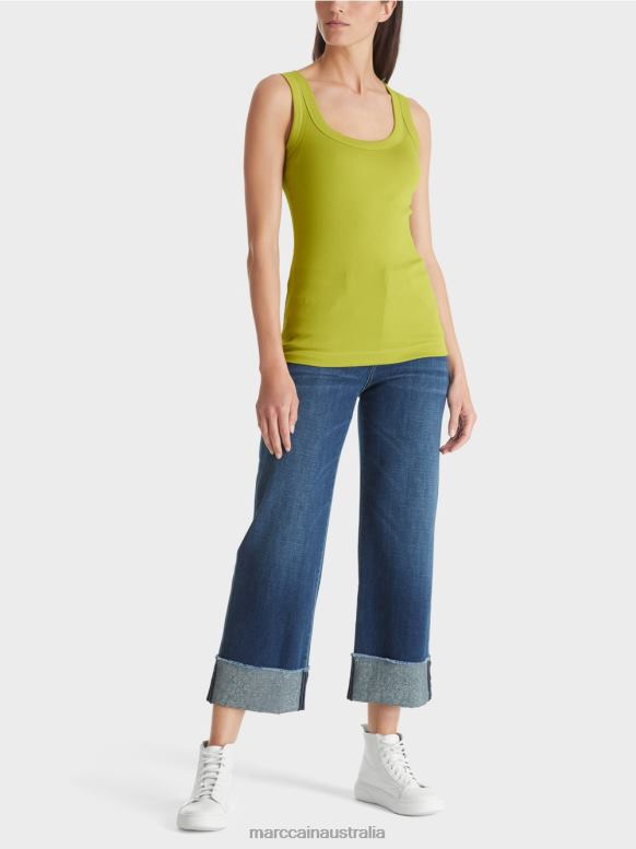 Clothing Bright Olive Green J8XFX1352 Fine-ribbed tank top Marc Cain