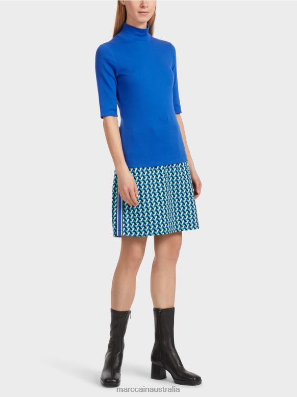 Clothing Bright Royal Blue J8XFX1232 Shirt with stand-up collar and ?-sleeves Marc Cain