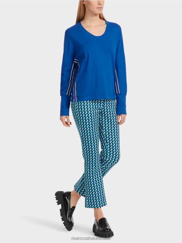 Clothing Bright Royal Blue J8XFX1239 Kimono-shaped T-shirt Marc Cain