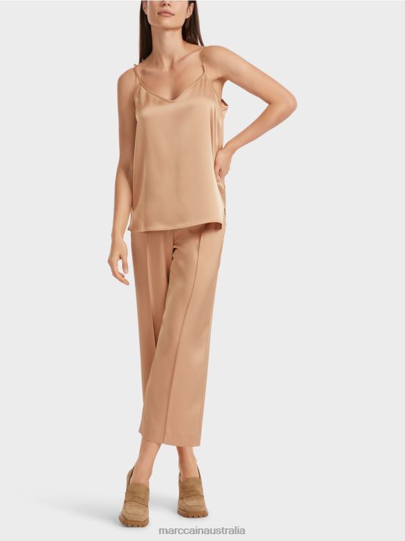 Clothing Bright Toffee J8XFX1290 Top with slender chain Marc Cain