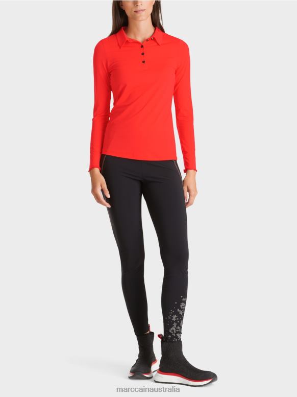 Clothing Campari J8XFX1271 Polo shirt in ribbed jersey Marc Cain