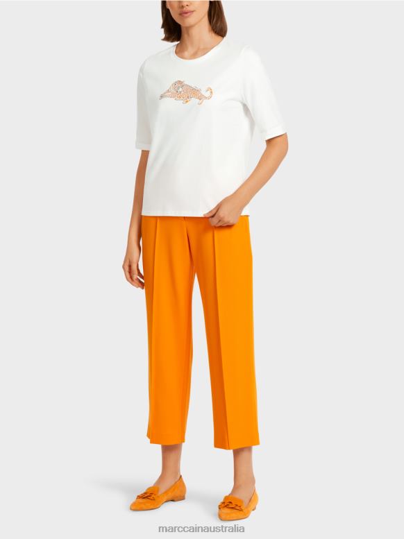 Clothing Clear Orange J8XFX1451 "Rethink Together" cotton T-shirt Marc Cain