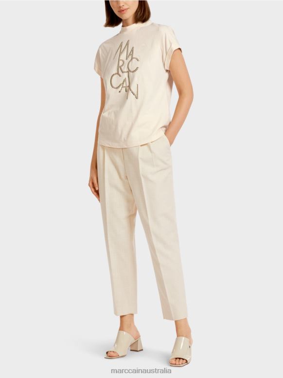 Clothing Creme J8XFX1445 "Rethink Together" turn-up T-shirt Marc Cain