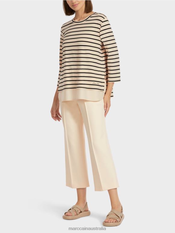 Clothing Creme J8XFX1447 Maritime striped T-shirt Marc Cain