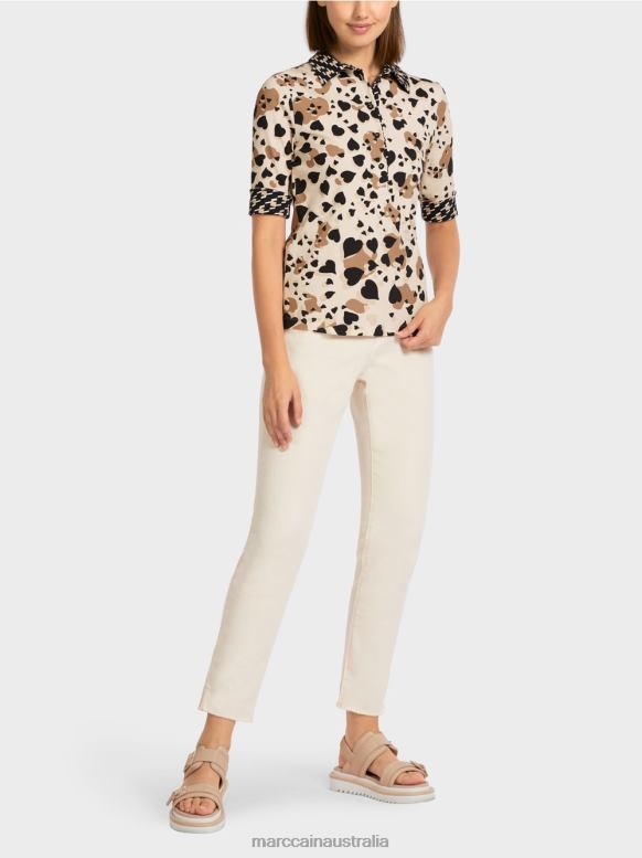 Clothing Creme J8XFX1449 Printed polo shirt Marc Cain