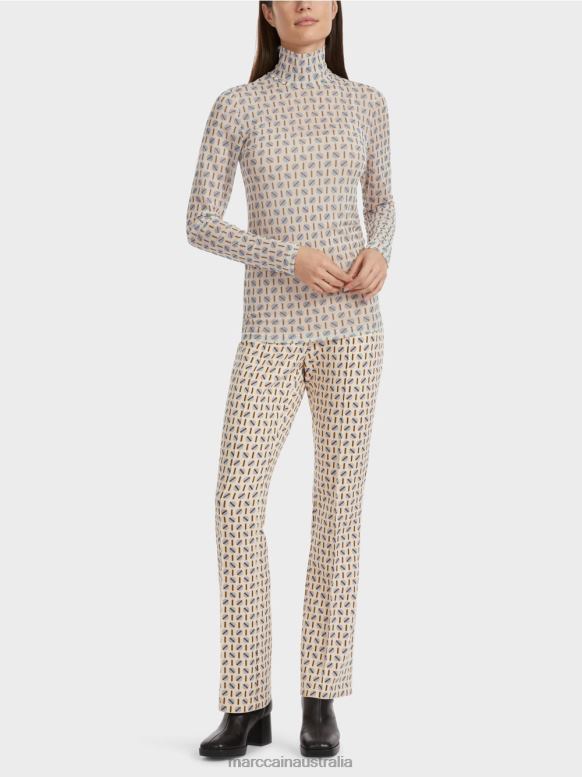 Clothing Dark Cream J8XFX1278 Figure-hugging roll neck T-shirt Marc Cain