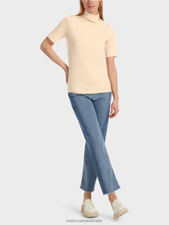 Clothing Dark Cream J8XFX1282 T-shirt with roll neck Marc Cain