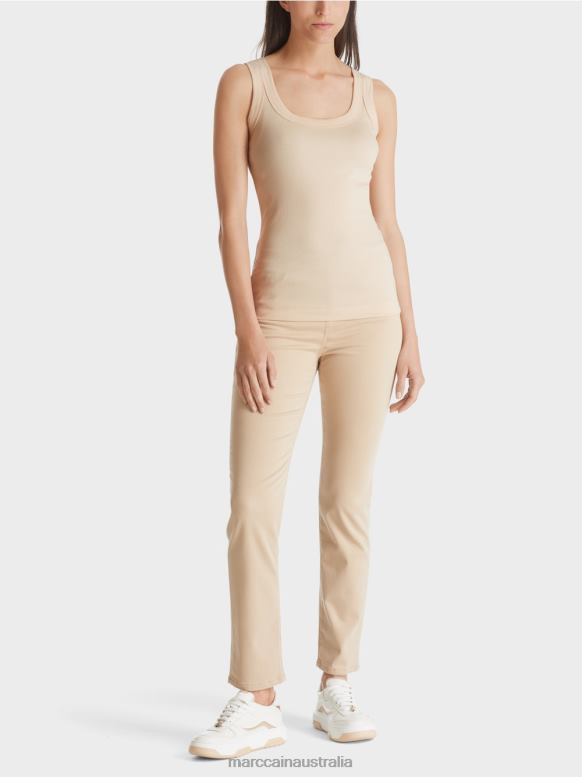 Clothing Dark Cream J8XFX1345 Fine-ribbed tank top Marc Cain