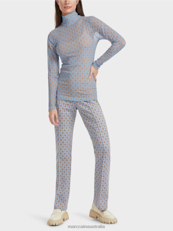 Clothing Dark Summer Sky J8XFX1277 Figure-hugging roll neck T-shirt Marc Cain