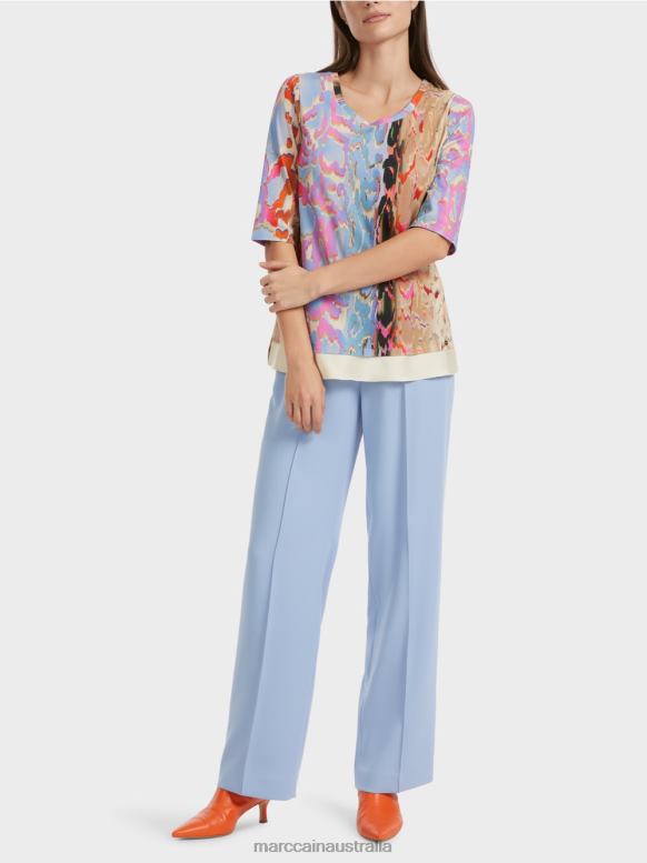 Clothing Dark Summer Sky J8XFX1286 Colourful printed t-shirt Marc Cain