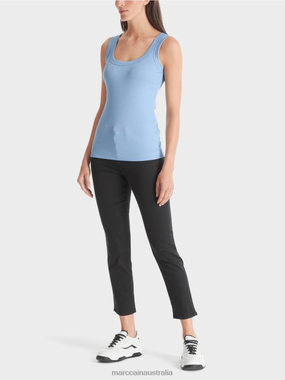 Clothing Dark Summer Sky J8XFX1349 Fine-ribbed tank top Marc Cain