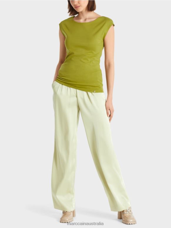 Clothing Deep Oliv Green J8XFX1487 Stretch cotton shirt Marc Cain