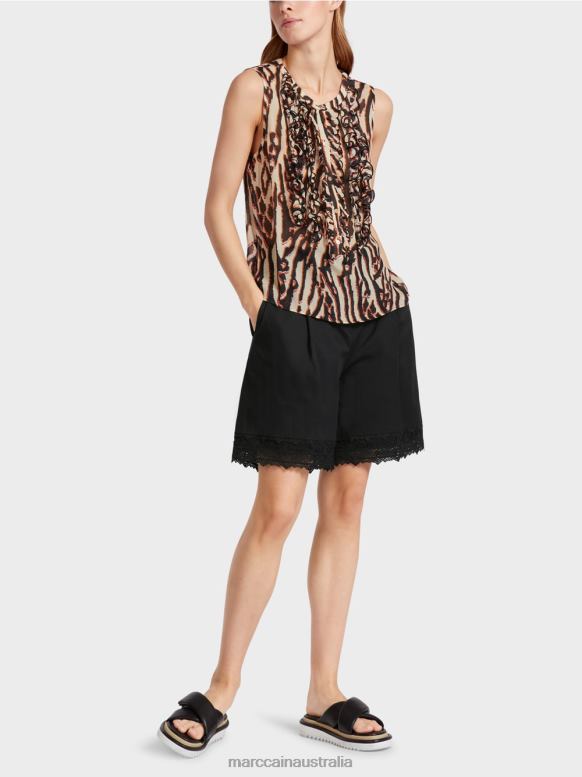 Clothing Deep Red J8XFX1368 Sleeveless top with frills Marc Cain