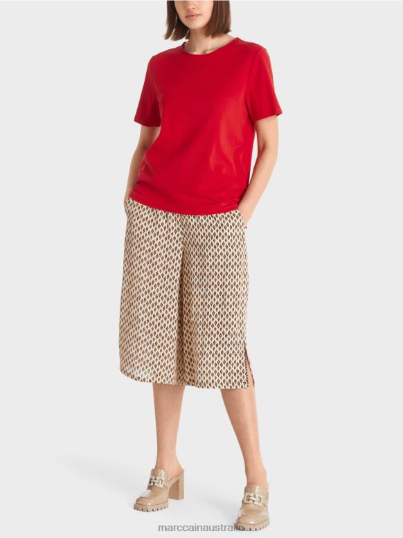 Clothing Deep Red J8XFX1381 Top in stretch cotton Marc Cain