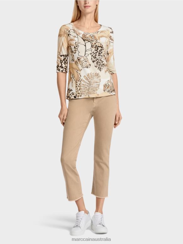 Clothing Deep Sand J8XFX1392 Printed T-shirt with 3?4 sleeves Marc Cain