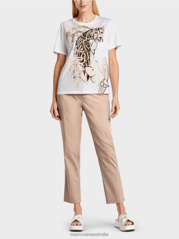 Clothing Deep Sand J8XFX1402 T-shirt with animal motifs Marc Cain
