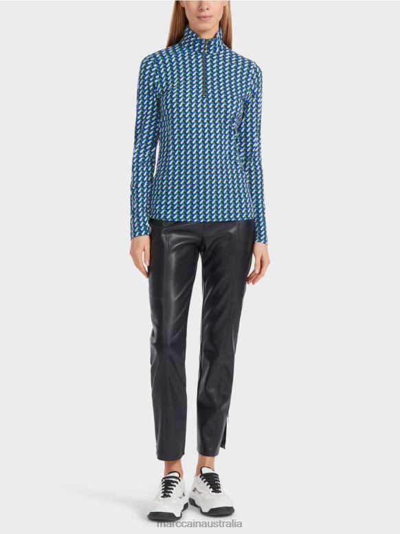 Clothing Enamel J8XFX1231 Patterned T-shirt with stand up collar Marc Cain