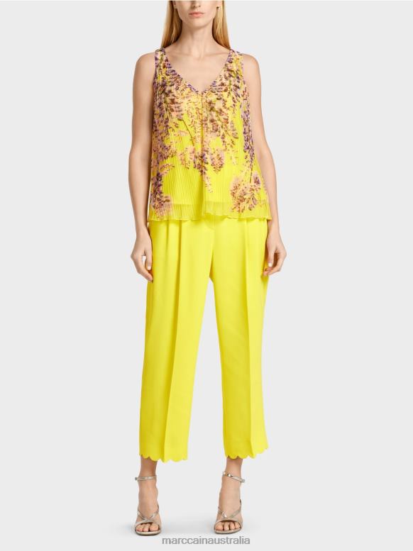Clothing Lemon Green J8XFX1391 Pleated A-line top Marc Cain