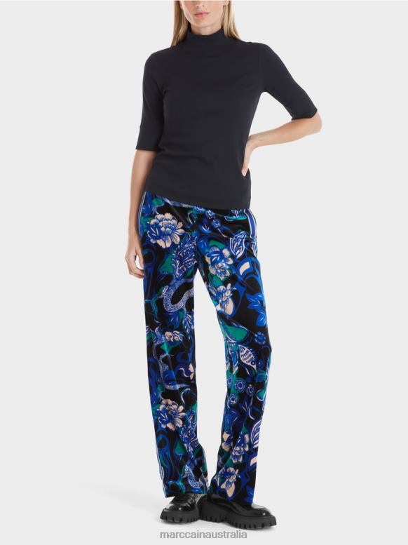 Clothing Midnight Blue J8XFX1230 Shirt with stand-up collar and ?-sleeves Marc Cain