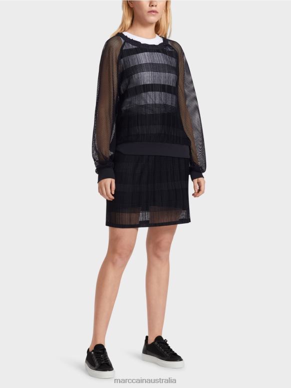 Clothing Midnight Blue J8XFX1360 Transparent T-shirt with long sleeves Marc Cain