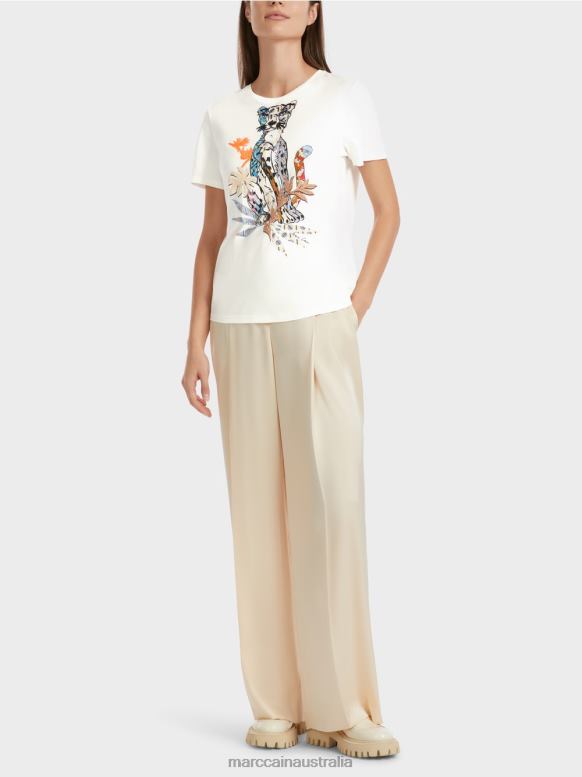 Clothing Off-White J8XFX1287 T-shirt with tiger applique Marc Cain