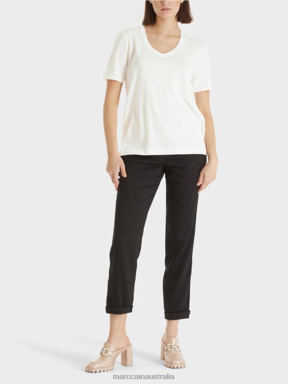 Clothing Off-White J8XFX1380 T-shirt in a linen blend Marc Cain