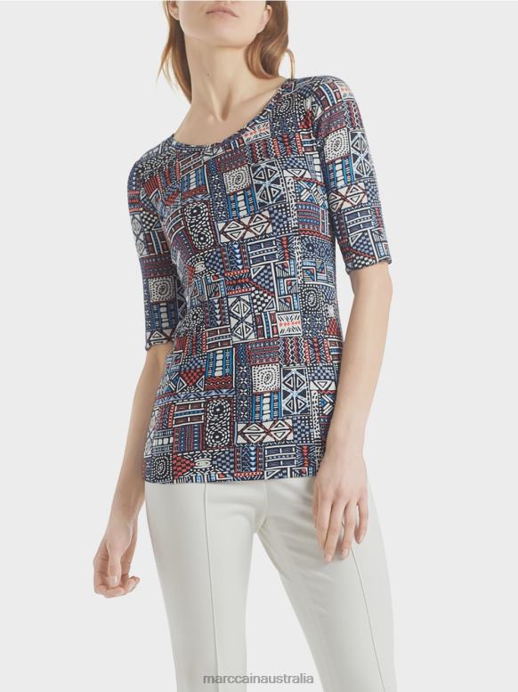 Clothing Riviera J8XFX1489 Shirt with ethnic print Marc Cain