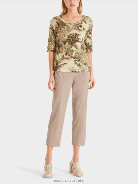 Clothing Soft Breath J8XFX1413 Printed T-shirt in a fine ribbed design Marc Cain